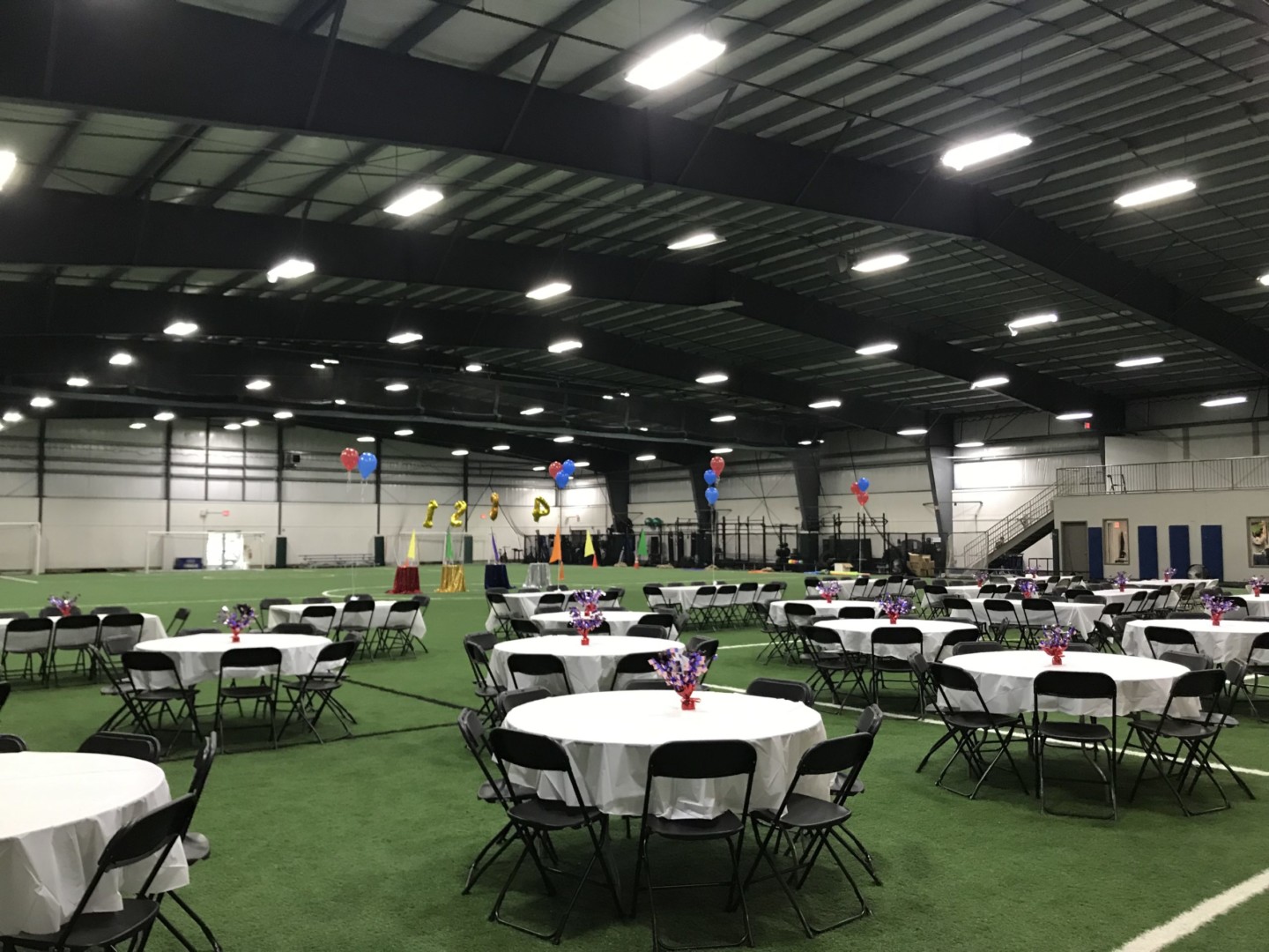 tables set up for event